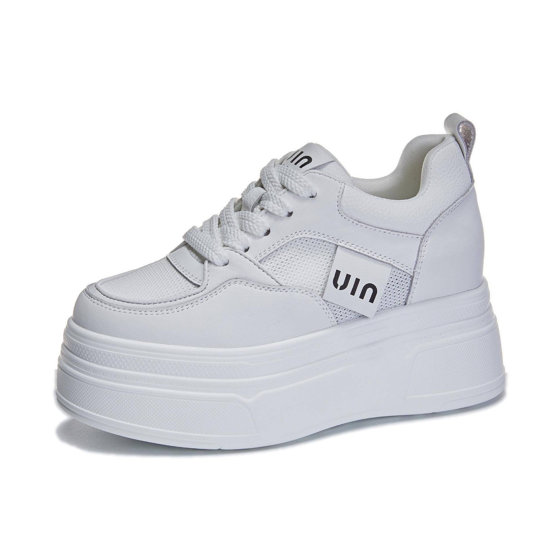 9cm Echtes Leder Damen Frühling Plateau Keilabsatz Herbst Sneaker Klobige Bequeme Schuhe Absätze Damenmode Atmungsaktiv Damen 40 von Joom DACH