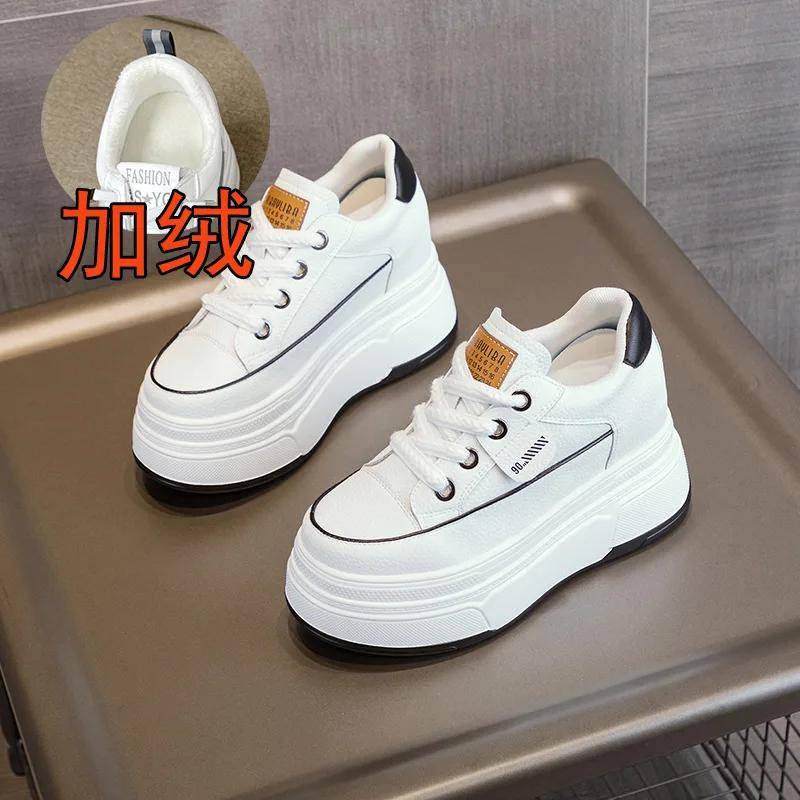9cm Echtes Leder Plattform Turnschuhe Keil Schuhe für Frauen Atmungsaktive Turnschuhe Herbst Casual Schuhe Versteckte Ferse Zapatillas Mujer 40 von Joom DACH