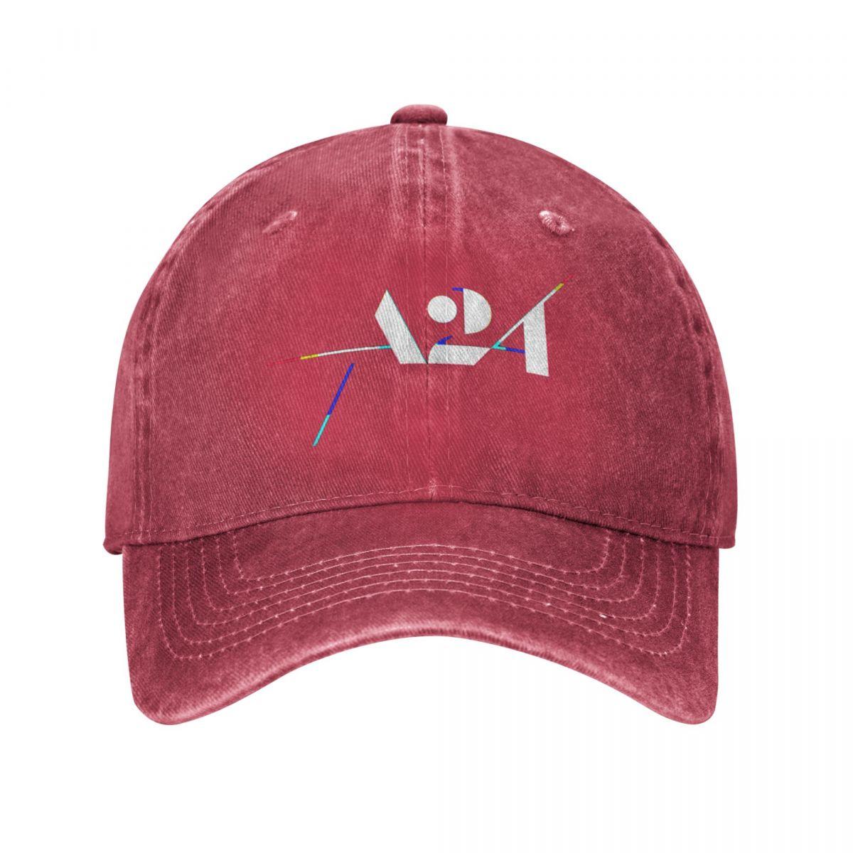 A Two Four A24 Baseball Cap Merch Vintage Distressed Washed Snapback Cap Unisex Damen Alle Jahreszeiten Reisen Verstellbare Kappen Hut One Size von Joom DACH