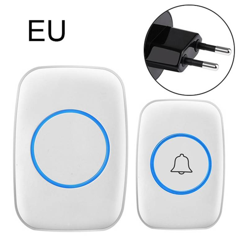 A10 Drahtlose wasserdichte Ferntürklingel 300 m Plug-in-Gong-Ring-Knopf-Alarm EU Plug^ weiß von Joom DACH