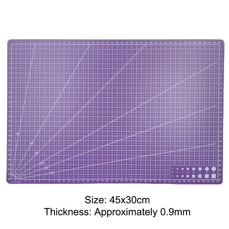A3 A4 A5 PVC Schneidematte Einseitig Patchwork Schneideunterlage Für Werkbank Patchwork Nähen Manuell DIY Messer Gravieren Leder Schneiden 450*300*0.9mm violett von Joom DACH