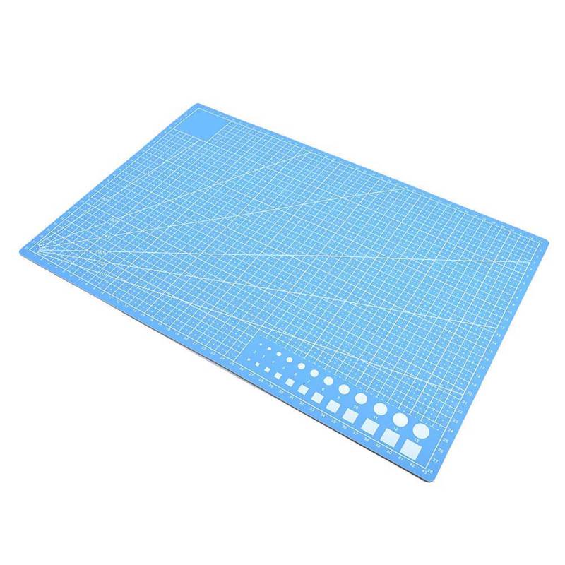 A3 Rasterlinien PVC Schneidematte Selbstheilend Papier Leder Stoff Schneidebrett(Grün) blau von Joom DACH