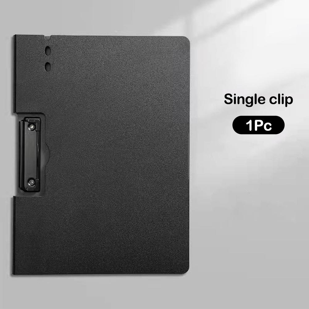 A4 Vintage Faltbarer Ordner Horizontal Doppelclip Stil Dokumente Organizer Klemmbrett mit Abdeckung Business Studenten Shop Bürobedarf Single Clip schwarz von Joom DACH