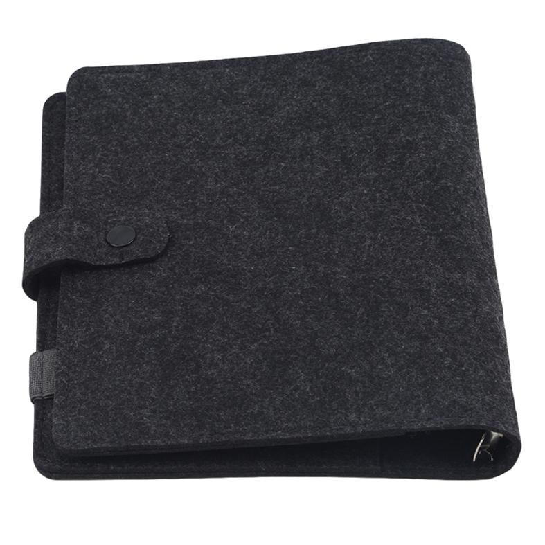 A5/A6 Filz-Loseblatt-Notizbuch, Tagebuchhülle, 6 Löcher, Ersatzeinband, ohne Innenseiten A5 dunkelgraue von Joom DACH