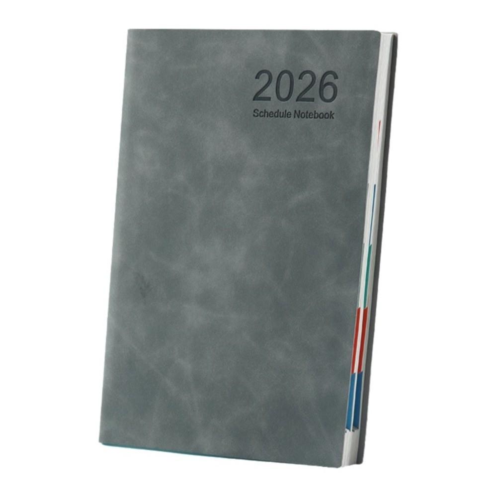 A5 2026 365-Tage Terminplaner Notizbuch PU-Leder Einband Terminplaner Notizblock Agenda Notizbuch Schule grau von Joom DACH