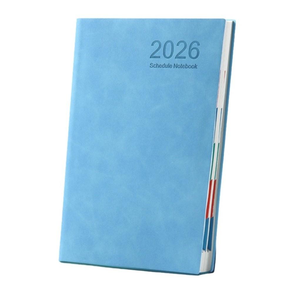 A5 2026 365-Tage Terminplaner Notizbuch PU-Leder Einband Terminplaner Notizblock Agenda Notizbuch Schule blau von Joom DACH