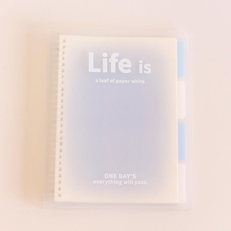 A5 B5 Transparentes Notizbuch mit losen Blättern, Farbverlauf, Notizblock, Tagebuch, Notizbuch für Mittelschüler 142*210mm von Joom DACH