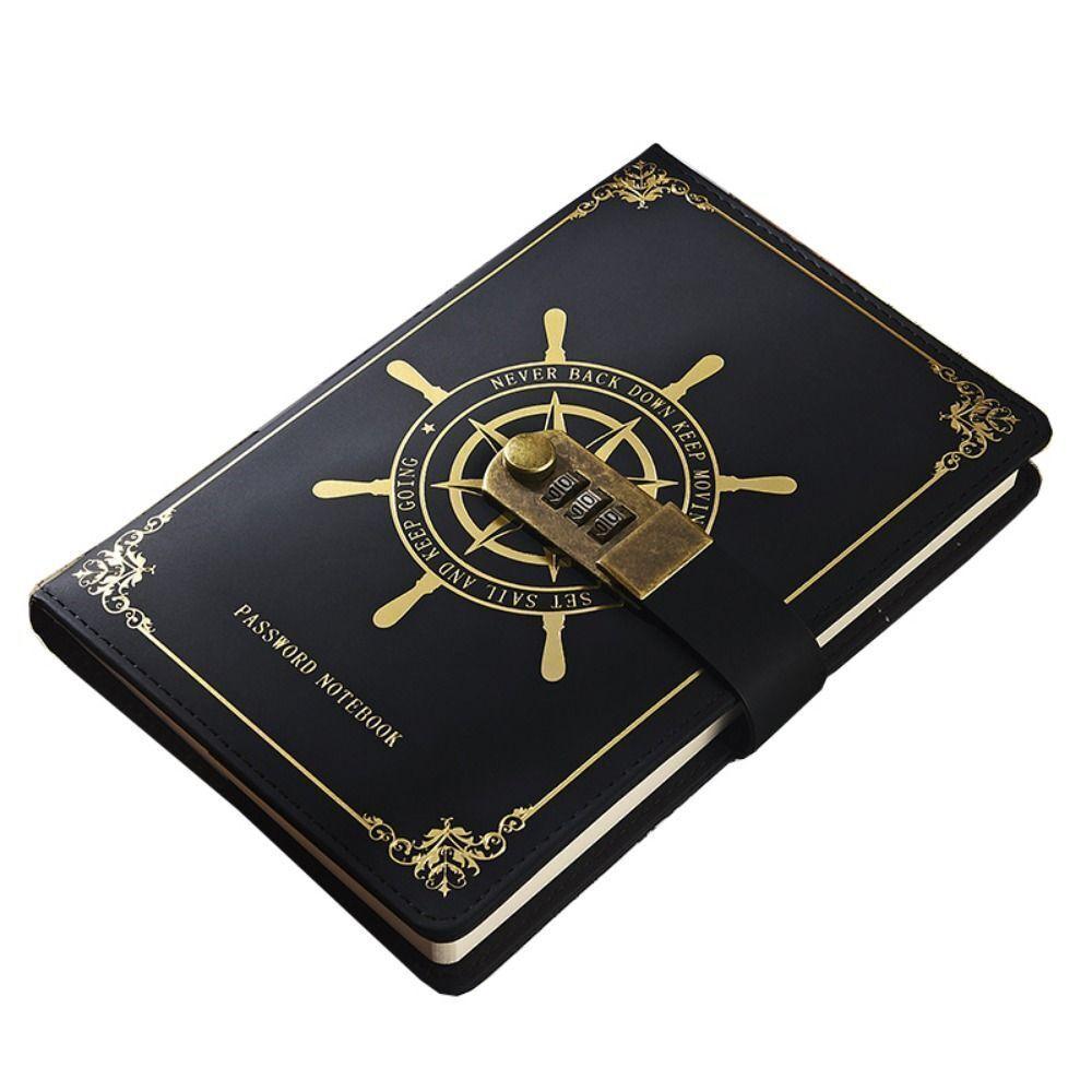 A5 Retro Passwort Lock Notebook Mit Schloss Reise Reise Tagebuch Notebook Notizblock Heimlich Tagebuch Hand Ledger Schreibwaren schwarz von Joom DACH