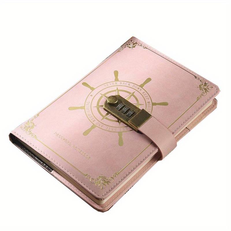 A5 Retro Passwort Lock Notebook Mit Schloss Reise Reise Tagebuch Notebook Notizblock Heimlich Tagebuch Hand Ledger Schreibwaren rosa von Joom DACH