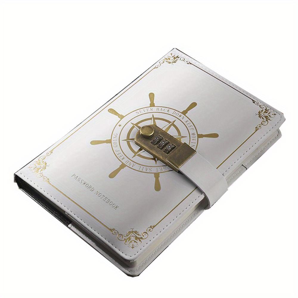 A5 Retro Passwort Lock Notebook Mit Schloss Reise Reise Tagebuch Notebook Notizblock Heimlich Tagebuch Hand Ledger Schreibwaren weiß von Joom DACH