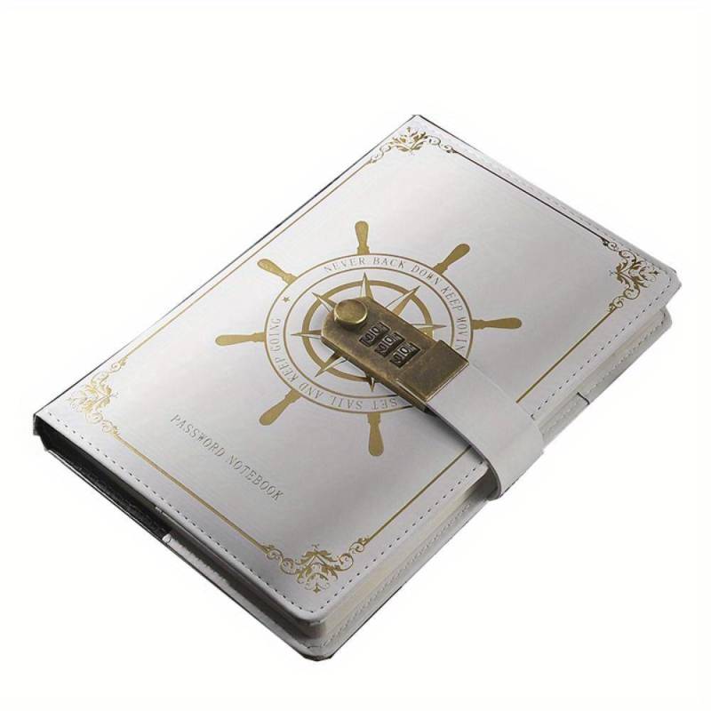 A5 Retro Passwort Lock Notebook Mit Schloss Reise Reise Tagebuch Notebook Notizblock Heimlich Tagebuch Hand Ledger Schreibwaren weiß von Joom DACH