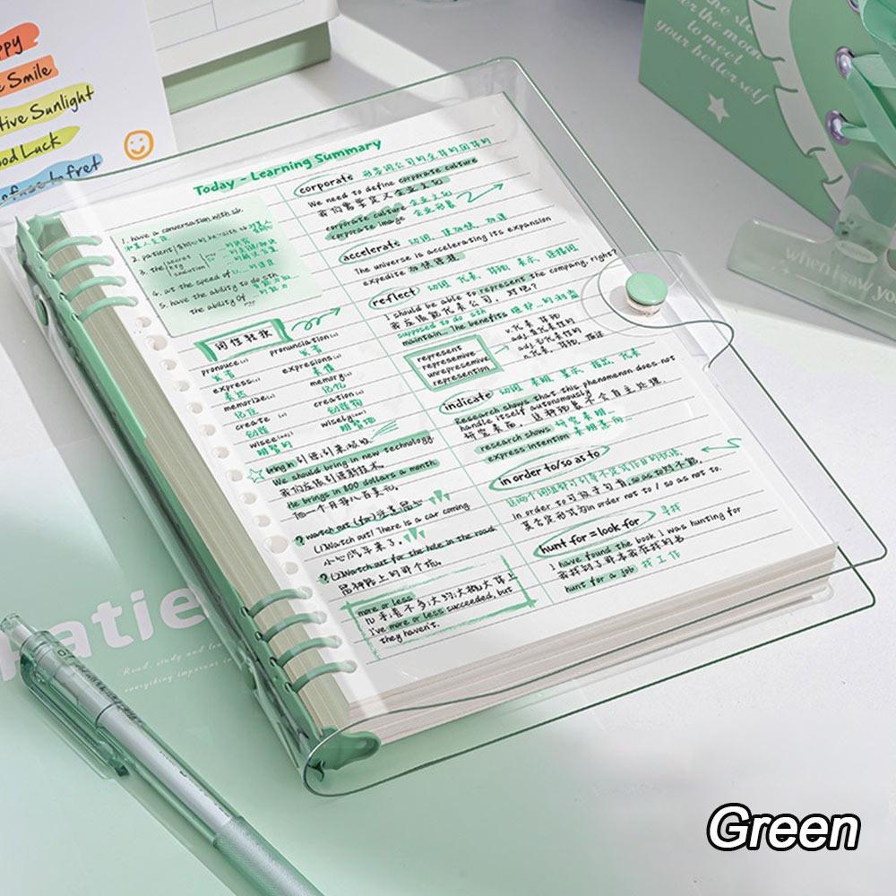 A5 Terminkalenderbuch Transparent Notizblöcke Langlebiges Notizbuch Schreibwaren grün von Joom DACH