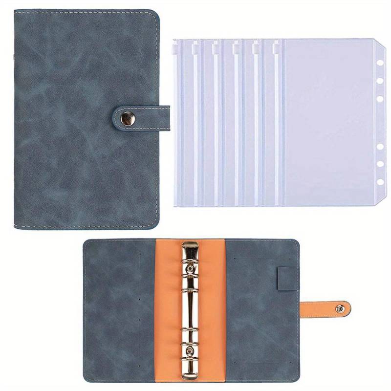 A6 Budget Binder Planer Notebook Abdeckung PU Lose-blatt Handbuch 6 Löcher Binder Tagebuch Agenda Papier Abdeckung Schreibwaren blau von Joom DACH