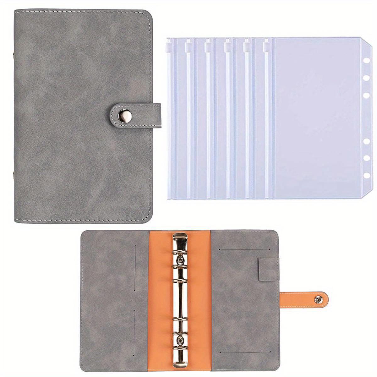 A6 Budget Binder Planer Notebook Abdeckung PU Lose-blatt Handbuch 6 Löcher Binder Tagebuch Agenda Papier Abdeckung Schreibwaren grau von Joom DACH