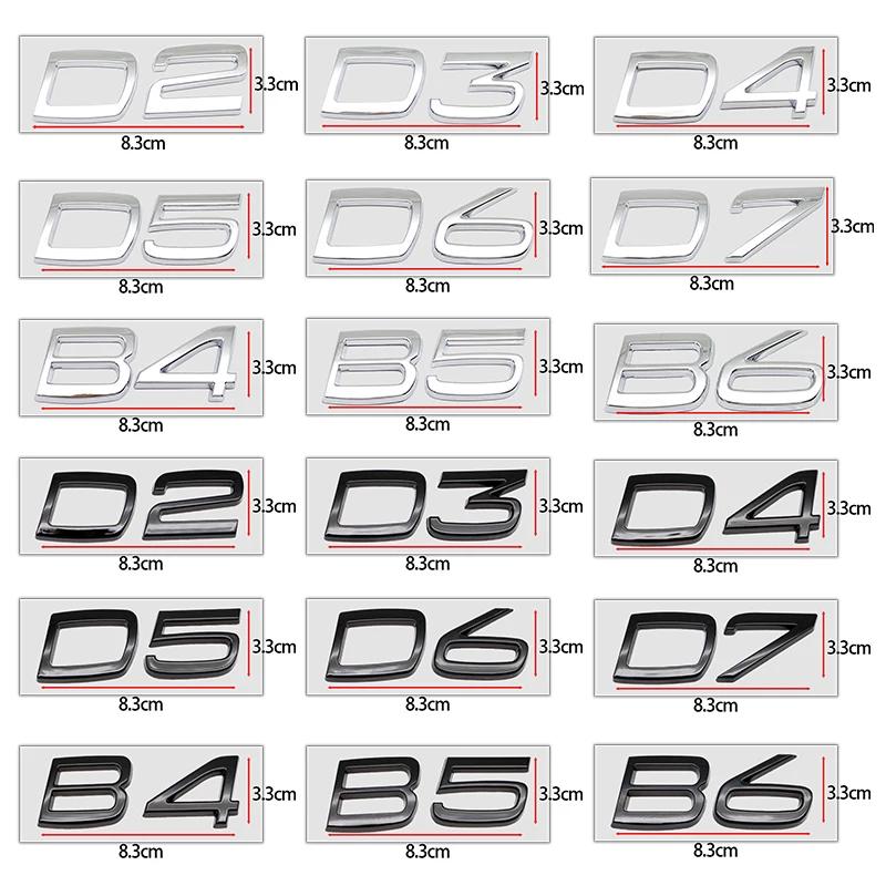 ABS D2 D3 D4 D5 D6 D7 B4 B5 B6 Auto Heckklappenemblem Badge Aufkleber D5 silber von Joom DACH