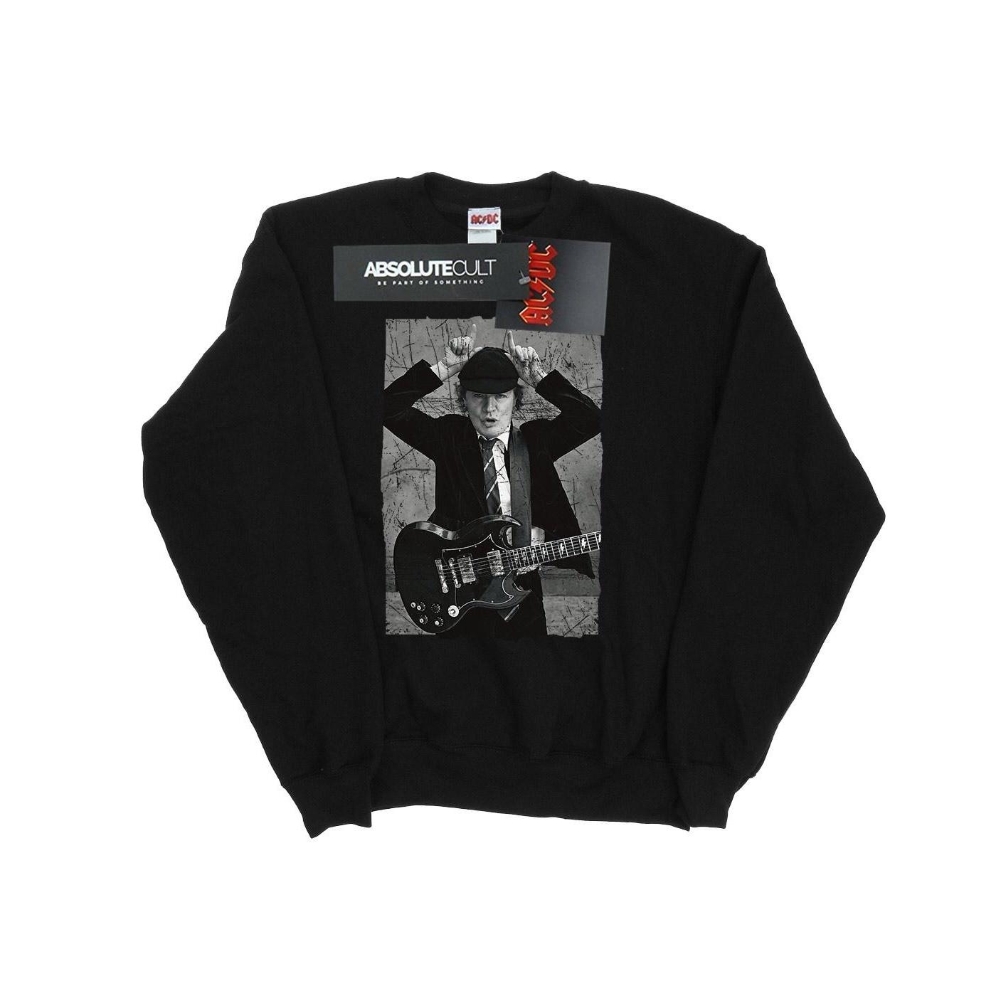 AC/DC Damen/Damen Angus Young Distressed Photo Sweatshirt XL schwarz von Joom DACH