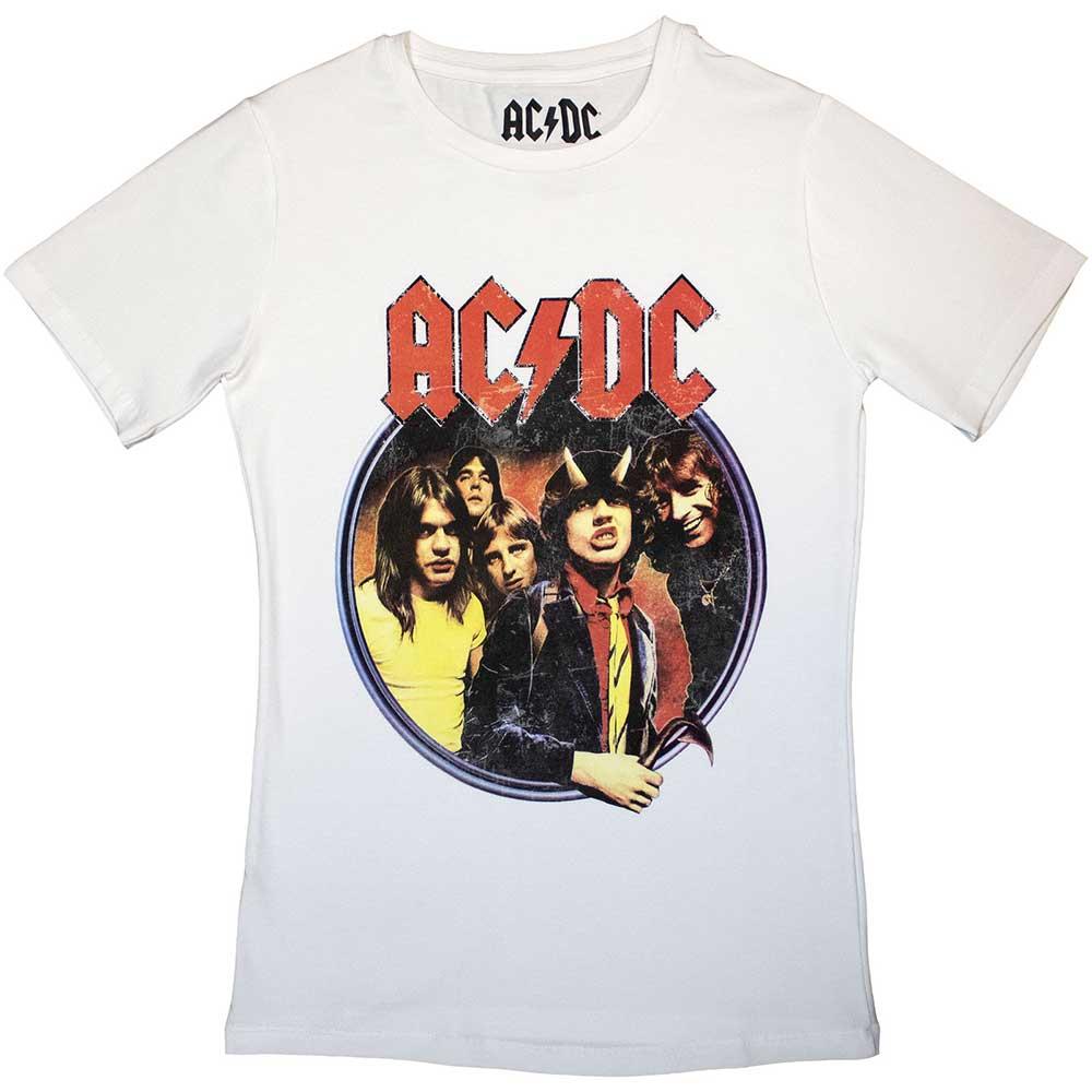 AC/DC Damen/Ladies Highway To Hell Circle T-Shirt S weiß von Joom DACH