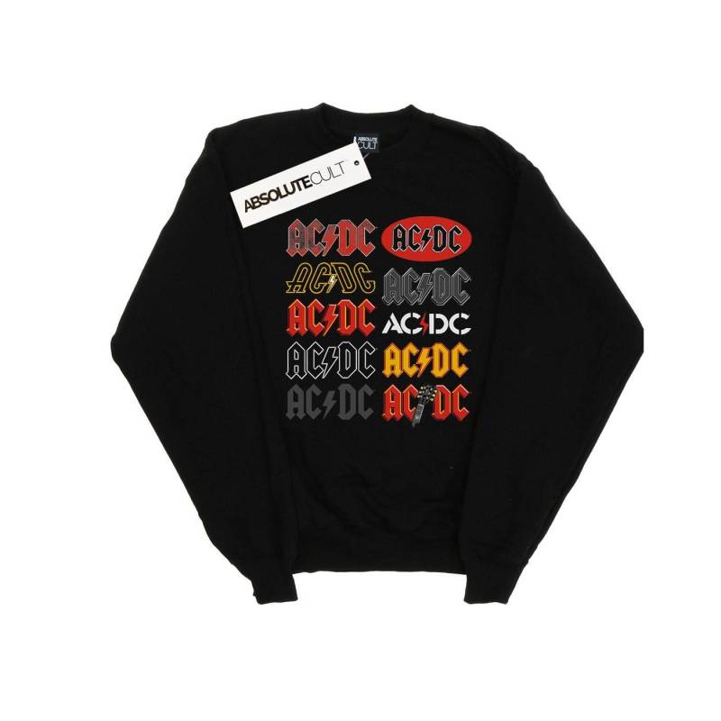 AC/DC Damen-Sweatshirt mit mehreren Logos XXL schwarz von Joom DACH
