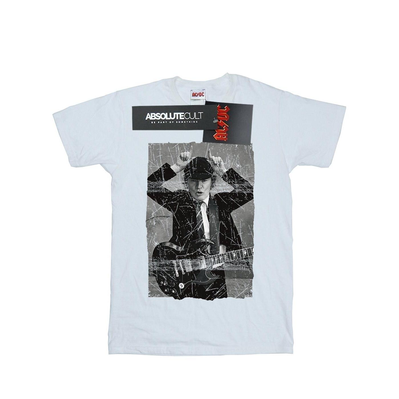 AC/DC Herren Angus Young Distressed Photo T-Shirt L weiß von Joom DACH
