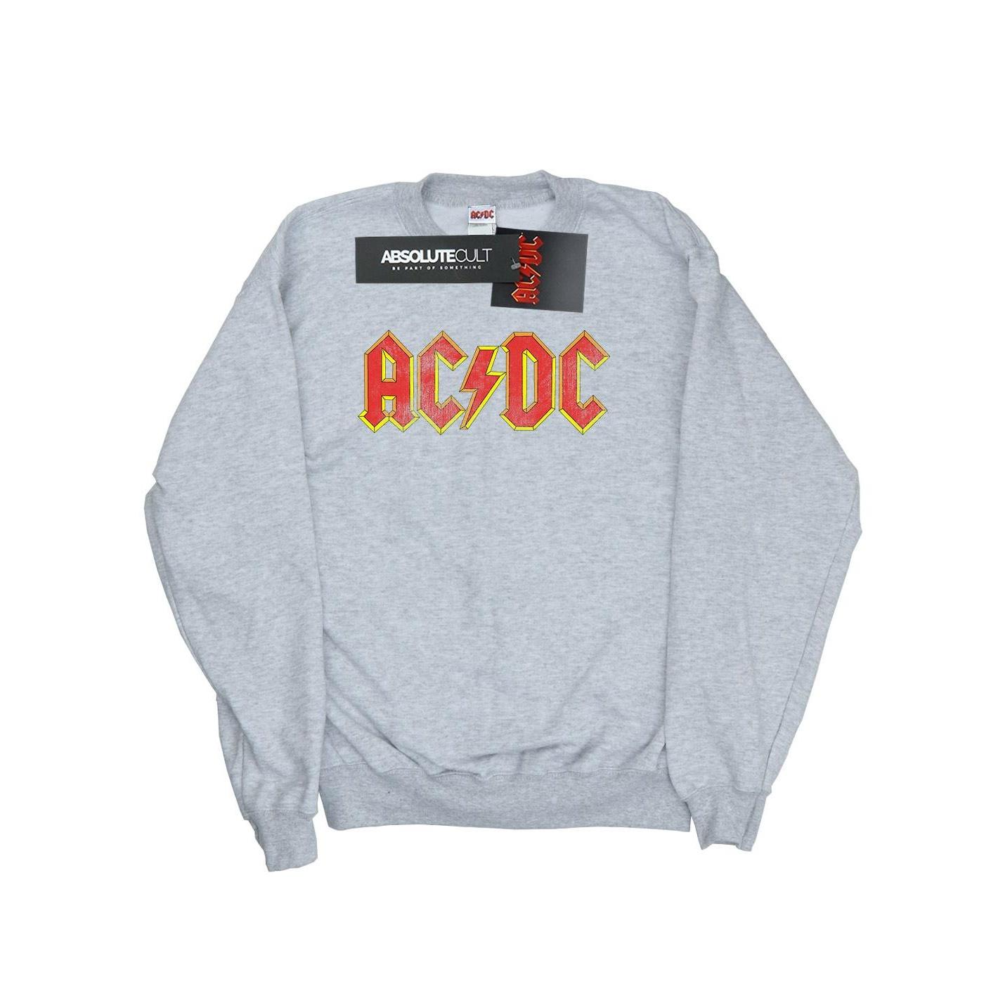 AC/DC Herren-Sweatshirt aus Baumwolle mit Distressed-Logo XXL grau von Joom DACH