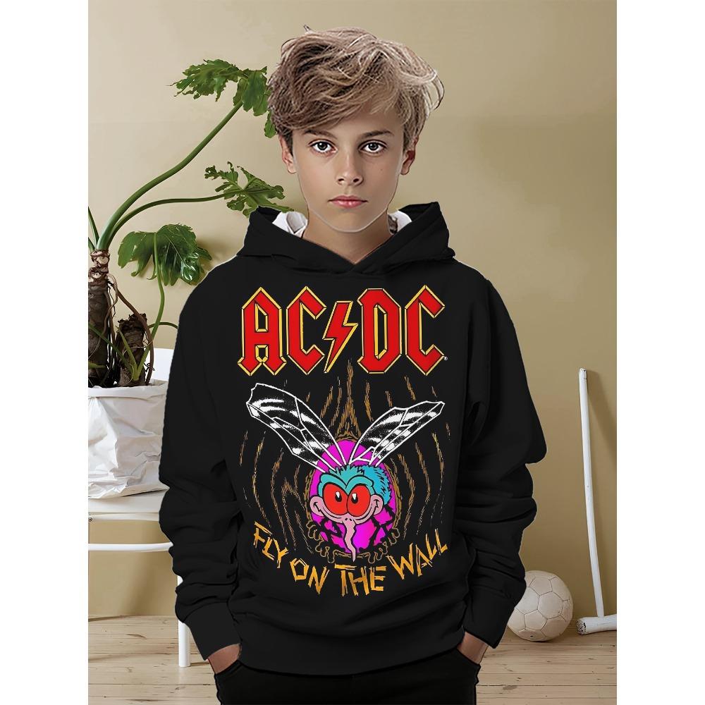 AC-DC Rockband 3D-Druck Alle Jahreszeiten Kinder Lässiges Sweatshirt Cooler Pullover Tops Unisex Kleidung Junge Mädchen Hoodies 140cm von Joom DACH