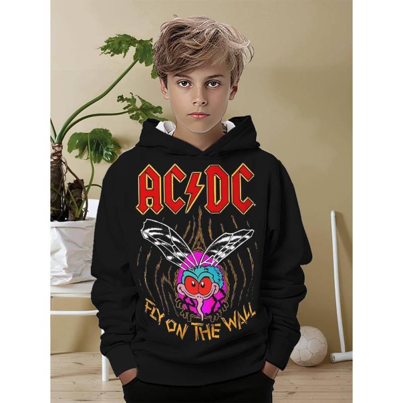 AC-DC Rockband 3D-Druck Alle Jahreszeiten Kinder Lässiges Sweatshirt Cooler Pullover Tops Unisex Kleidung Junge Mädchen Hoodies 140cm von Joom DACH