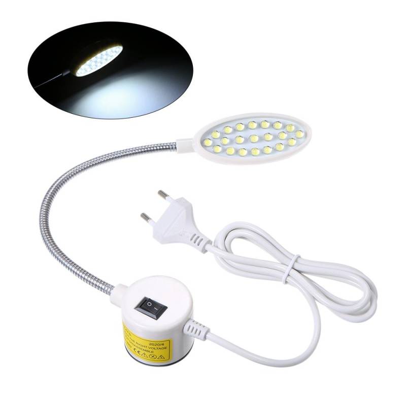 AC110-250V 1W 21LEDs Nähmaschine Licht Lampe Drehbarer Knopf Dimmbar Einstellbare Helligkeit Fest EU Plug von Joom DACH