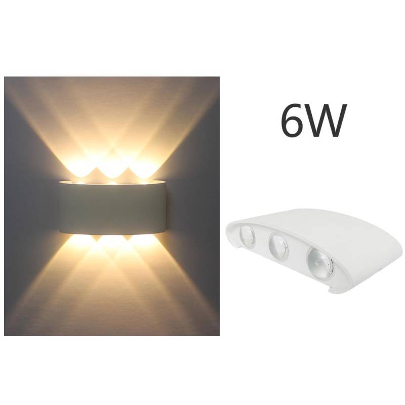 AC85-265V Moderne Wandleuchte mit LEDs, montiert nach oben und unten, Innenbeleuchtung für Schlafzimmer, Balkon 6W warm weiße von Joom DACH
