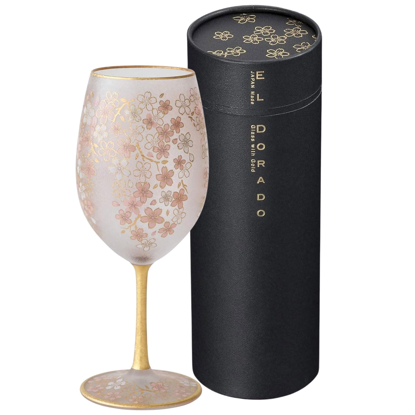 ADERIA El Dorado Kirschblüten-Weinglas, 540 ml, hergestellt in Japan, Präsentationsbox, stilvolles Paar, rote Sake-Becher von Joom DACH