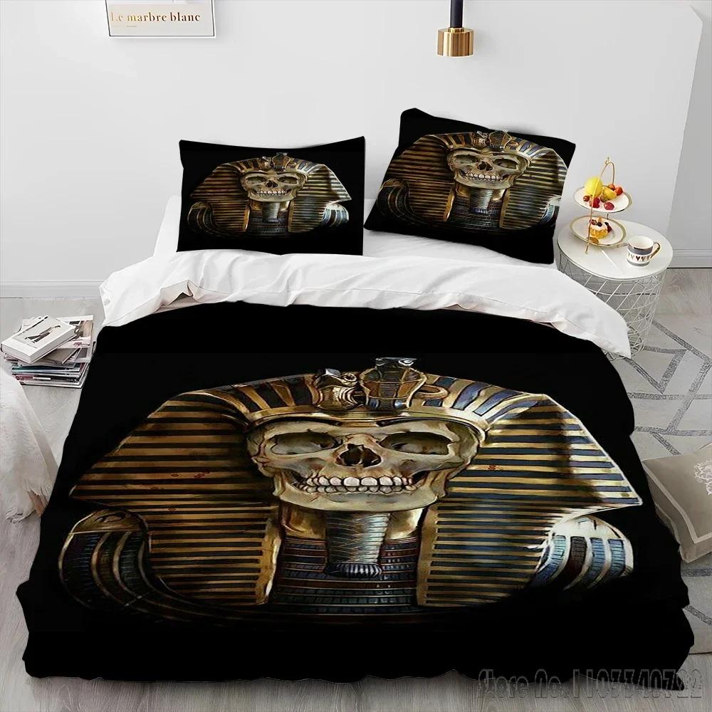Ägyptische Mythologie Pharao Hieroglyphen Bettbezug Set HD Bettdeckenbezug für Kinder Bettwäsche Sets Bettwäsche Schlafzimmer Dekor Baby 120x150cm von Joom DACH