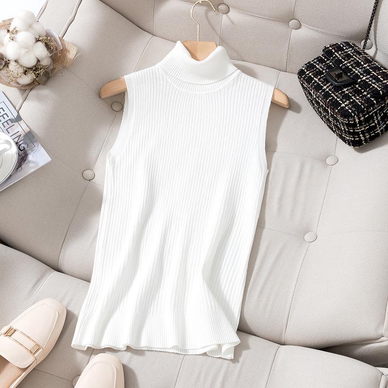 Ärmellose, warme Rollkragenweste für Damen im Herbst und Winter mit kleinem Anzug, hochelastischem Strickpullover und Hemdoberteil mit innerer Unterlage XXXL von Joom DACH