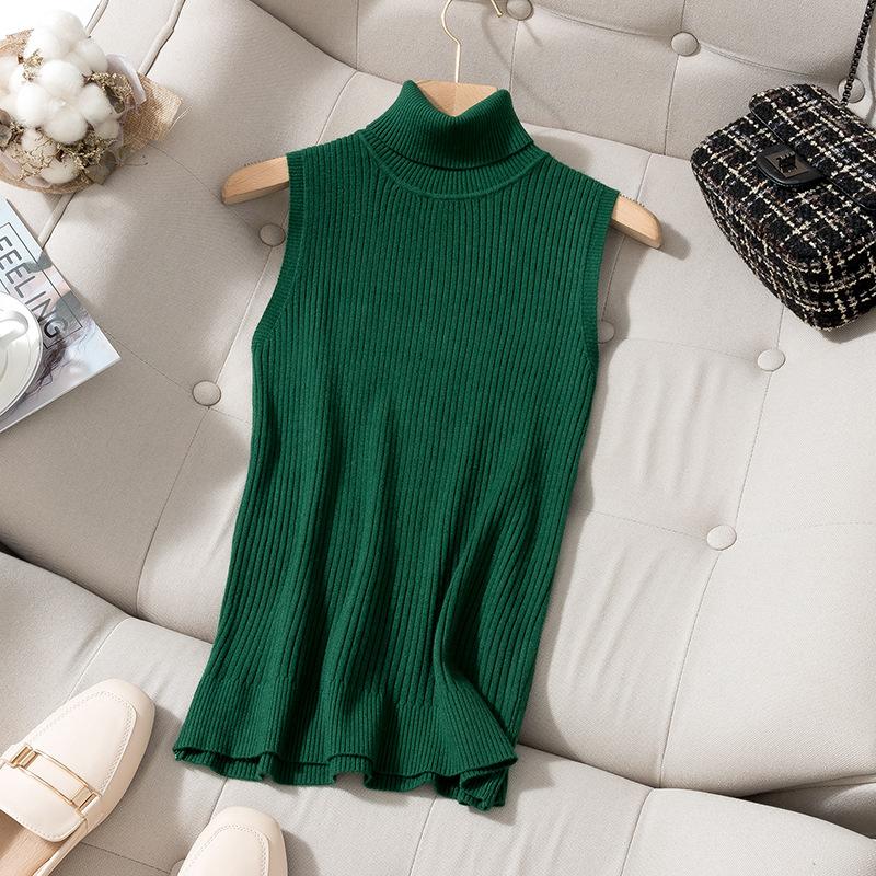 Ärmellose, warme Rollkragenweste für Damen im Herbst und Winter mit kleinem Anzug, hochelastischem Strickpullover und Hemdoberteil mit innerer Unterlage XXXL von Joom DACH