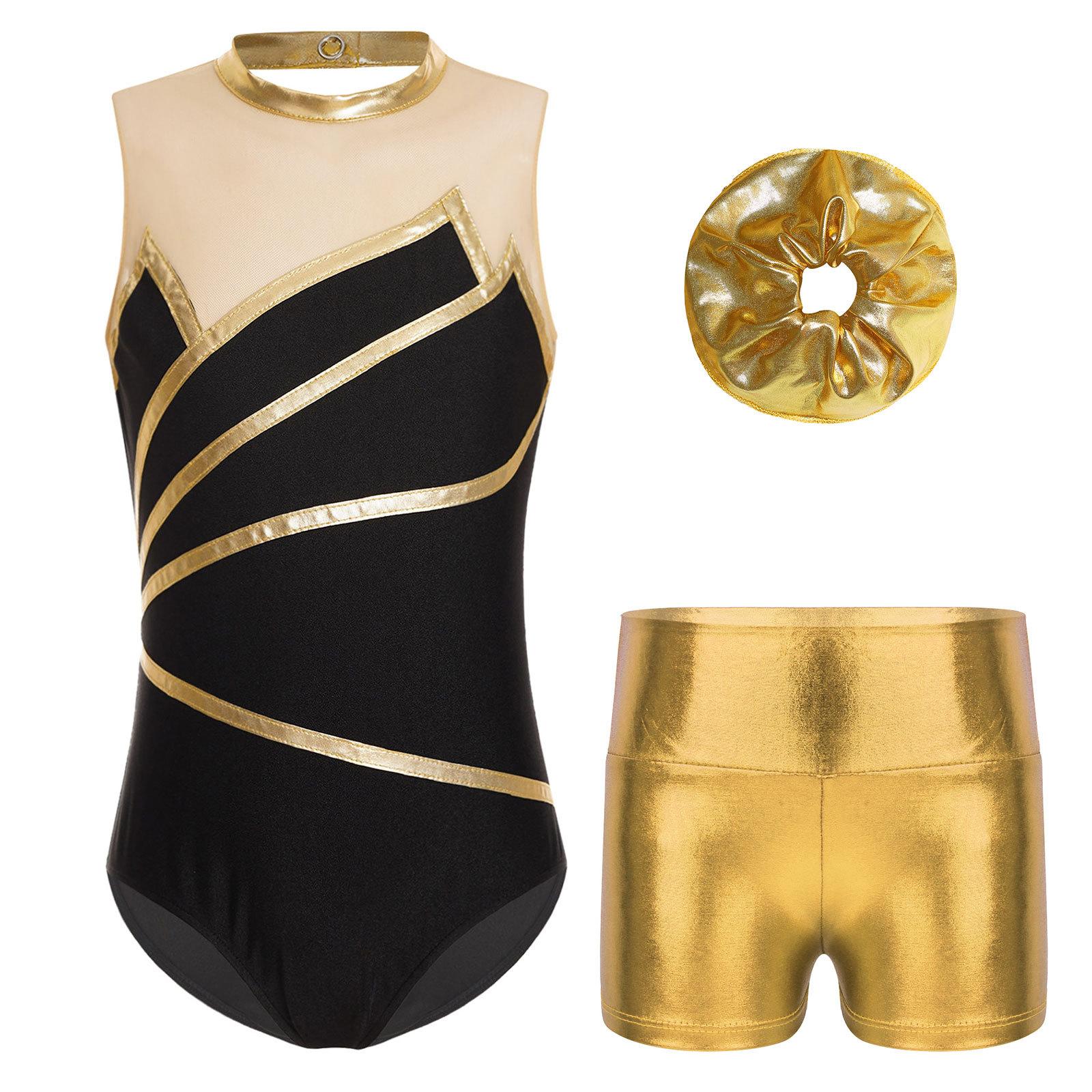 Ärmelloser Ballettanzug für Kinder, Mädchen, mit Metallic-Shorts, Rhythmischer Gymnastikanzug für Mädchen, Eislauf-Body 9-10 Years gold Ärmelloser Ballettanzug für Kinder, Mädchen, mit Metallic-Shorts, Rhythmischer Gymnastikanzug für Mädchen, Eislauf-Body 9-10 Years gold von Joom DACH