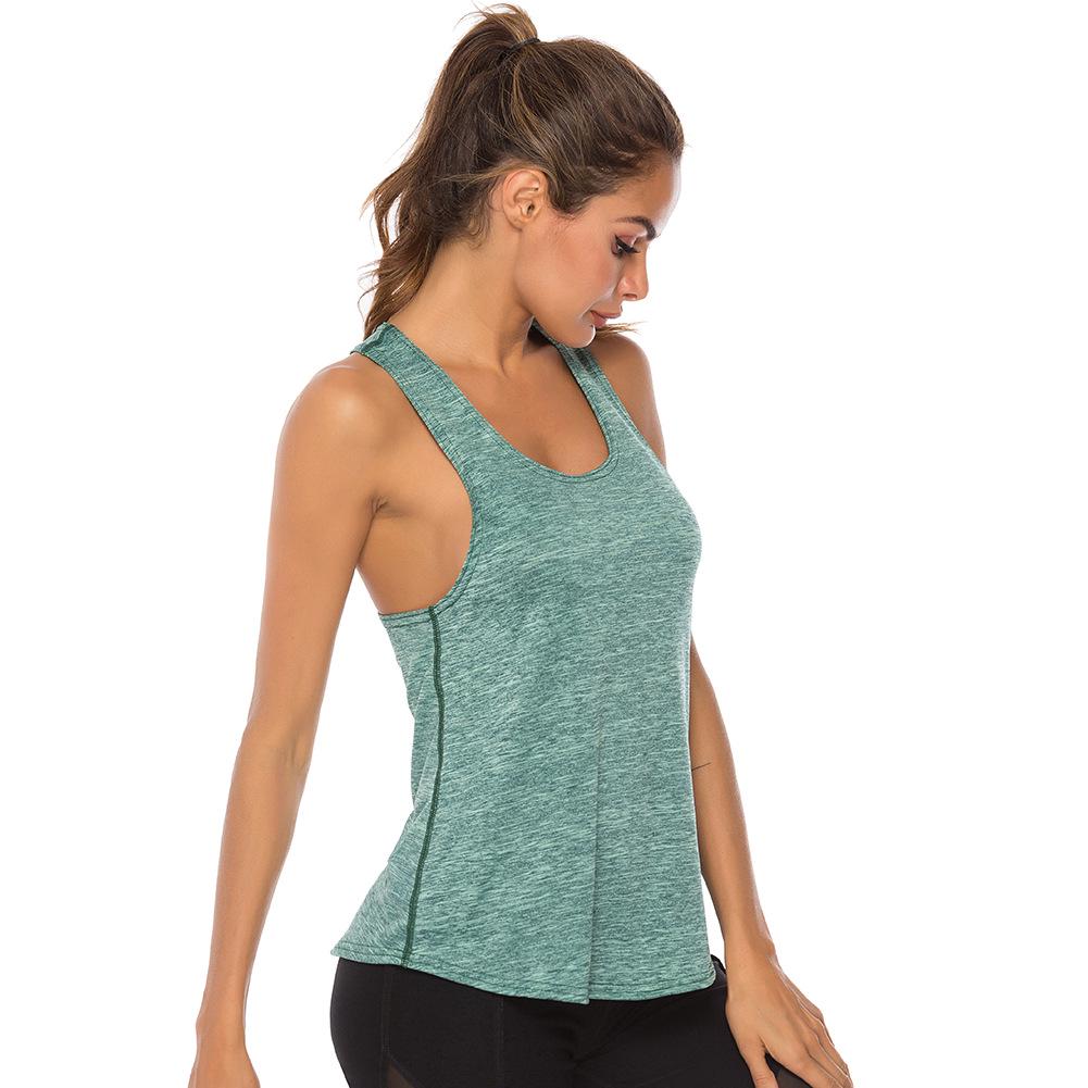 Ärmelloses Laufweste-Sport-Singlet für Damen, sportliche Fitness, Sport-Tops, Fitnessstudio, Yoga, Laufshirts L grün von Joom DACH