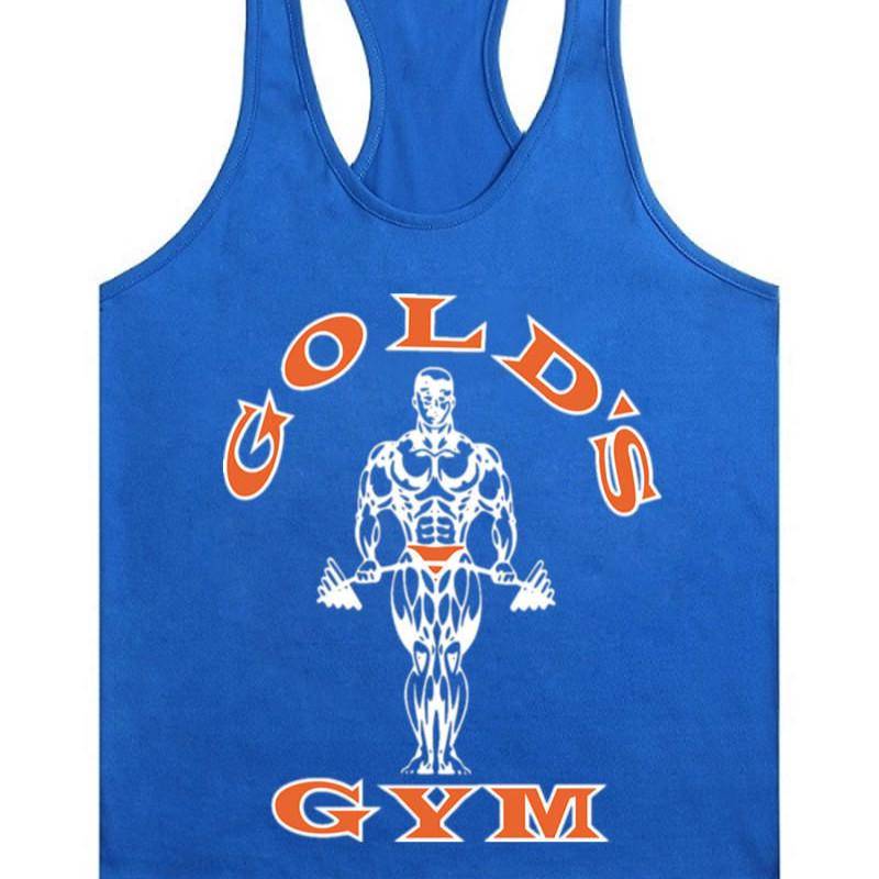 Ärmelloses Tanktop für Herren von Europe Golds, Weste für Bodybuilding und Fitness XL blau von Joom DACH