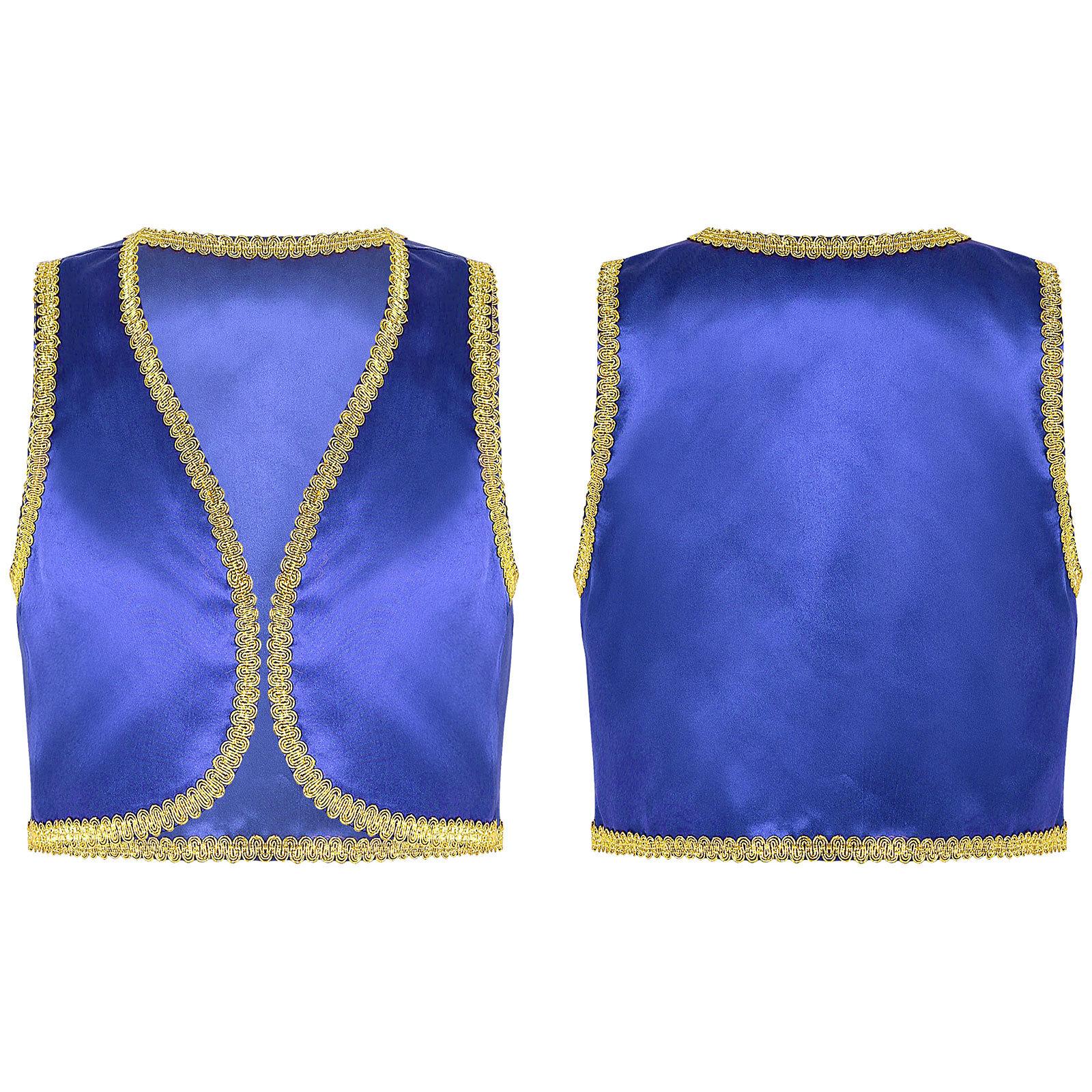 Ärmelloses Weste-Kostüm für Jungen, arabischer Prinz, Cosplay-Anziehweste für ausgefallene Partys, Halloween 3-4 Years blau von Joom DACH