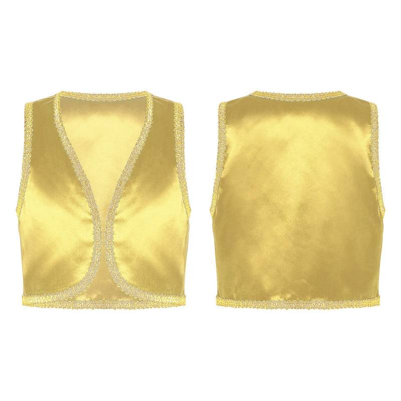 Ärmelloses Weste-Kostüm für Jungen, arabischer Prinz, Cosplay-Anziehweste für ausgefallene Partys, Halloween 9-10 Years gelb von Joom DACH