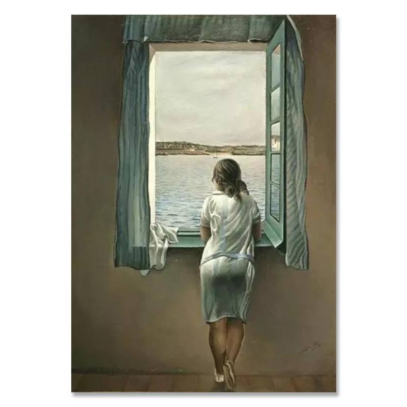 Ästhetik Dekor Salvador Dali Frau am Fenster Leinwandgemälde Poster und Drucke Wandkunst Bilder für Wohnzimmerdekor 50x70cm no frame von Joom DACH