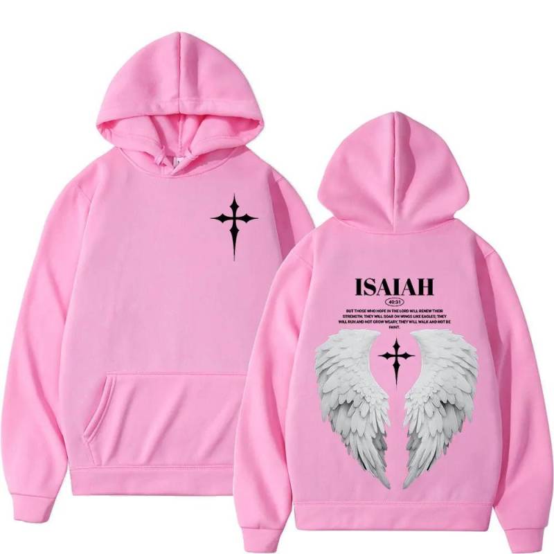 Ästhetische Christliche Jesus Flügel Bibelvers Hoodies Herren Damen Mode Übergroßes Sweatshirt Lässig Locker Fleece Pullover 3XL von Joom DACH
