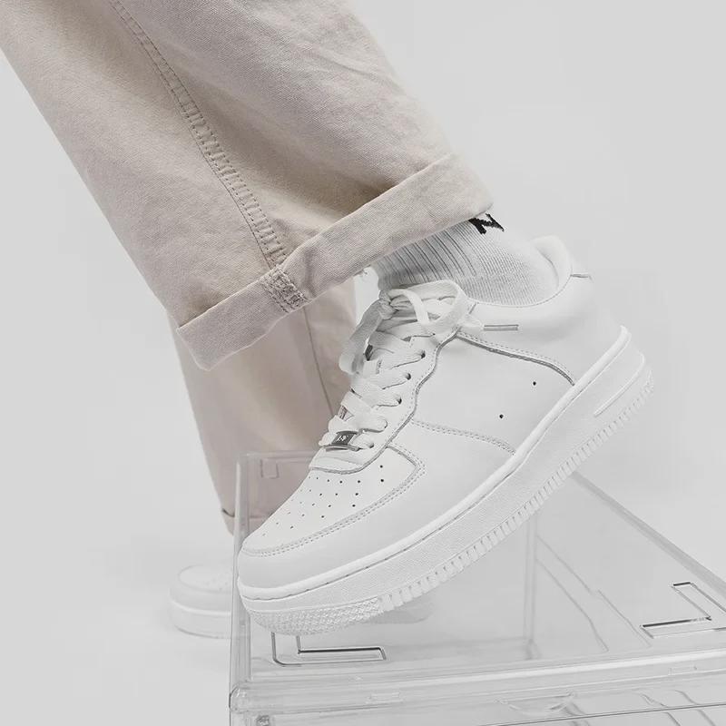 AF1 Classic Air Force Weiß Atmungsaktive Freizeit-Sneaker für Damen und Herren 43 weiß von Joom DACH