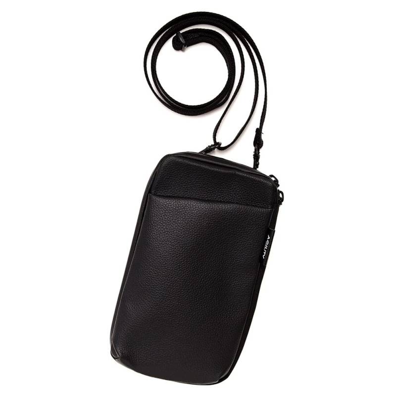 AGILITY affa Pochette Smartphone Umhängetasche Smartphone Schultertasche A6 Long Wallet Mini Bag Smartphonetasche Leder Wasserabweisend  Park L  Herren schwarz von Joom DACH