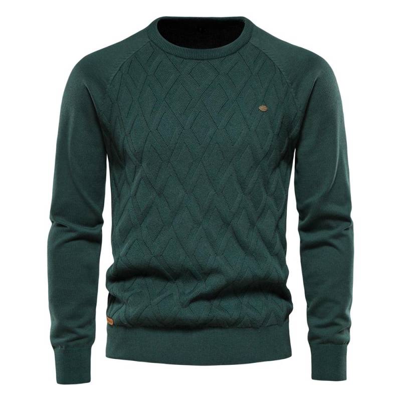 AIOPESON Argyle männer Grundlegende Pullover Einfarbig Oansatz Gestrickte Männliche Pullover Winter Mode Neue Strickwaren für Männer L 70-78 kg grün von Joom DACH