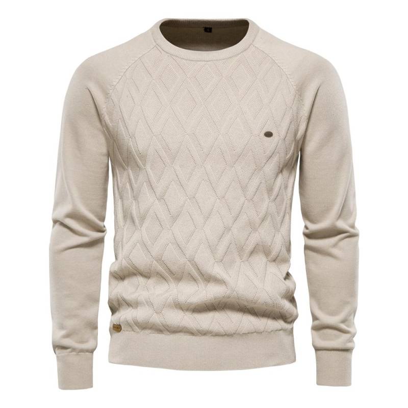 AIOPESON Argyle männer Grundlegende Pullover Einfarbig Oansatz Gestrickte Männliche Pullover Winter Mode Neue Strickwaren für Männer L 70-78 kg khaki von Joom DACH