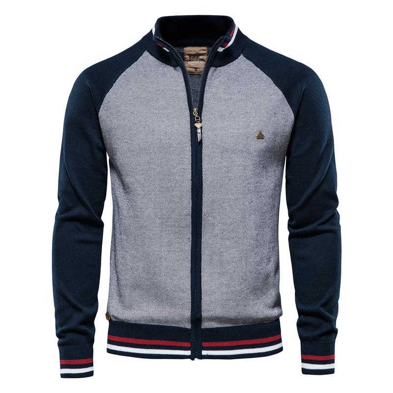 AIOPESON Baumwolle Zipper Strickjacke Männer Casual Hohe Qualität Pullover Männer Winter Mode Marke Strickjacken für Männer XXXL 90-98 kg von Joom DACH
