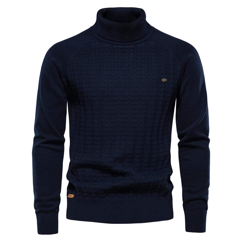 AIOPESON Einfarbig Gestrickte Rollkragen Männlich Pullover Baumwolle Hohe Qualität Warme herren Pullover Winter Casual Pullover Neue 2022 XXL 85-92 kg dunkelblau von Joom DACH