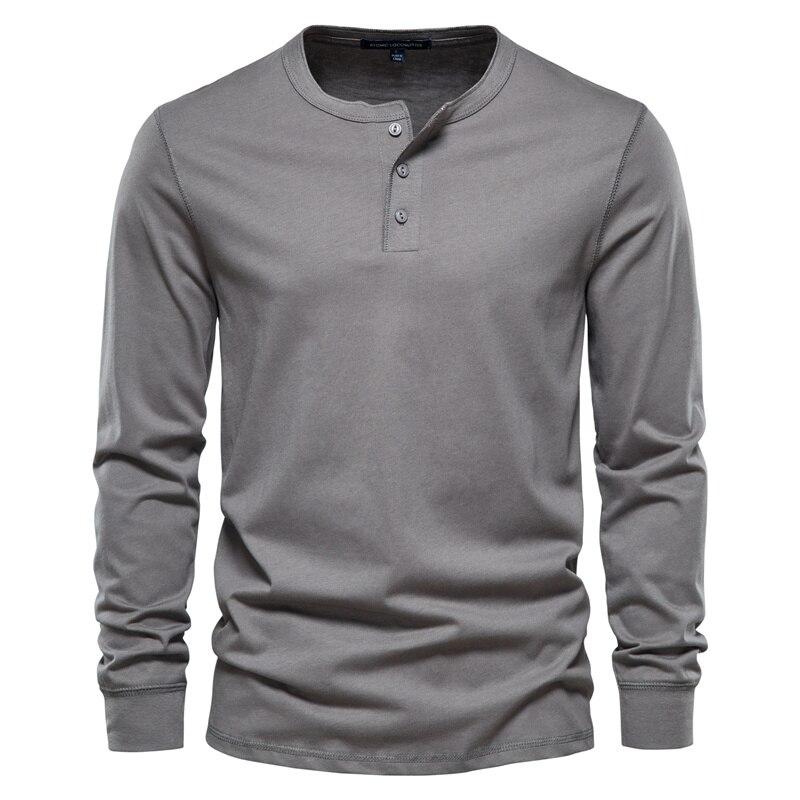 AIOPESON Henley Kragen 100% Baumwolle T Shirt Männer Casual Einfarbig Langarm Top Tees Männer Neue Herbst Hohe Qualität herren T Shirts XS dunkelgraue AIOPESON Henley Kragen 100% Baumwolle T Shirt Männer Casual Einfarbig Langarm Top Tees Männer Neue Herbst Hohe Qualität herren T Shirts XS dunkelgraue von Joom DACH