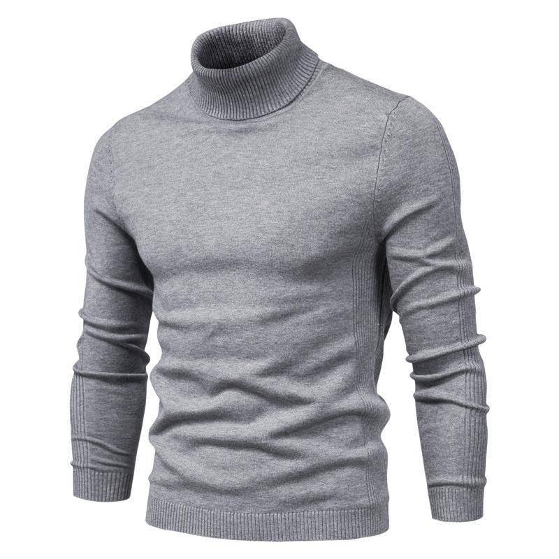 AIOPESON Herren Pullover Winter Rollkragen Dicke Casual Rollkragen Einfarbig Qualität Warme Dünne Strickjacke Männer Rollkragen Pullover Männlich M 55-65kg grau von Joom DACH