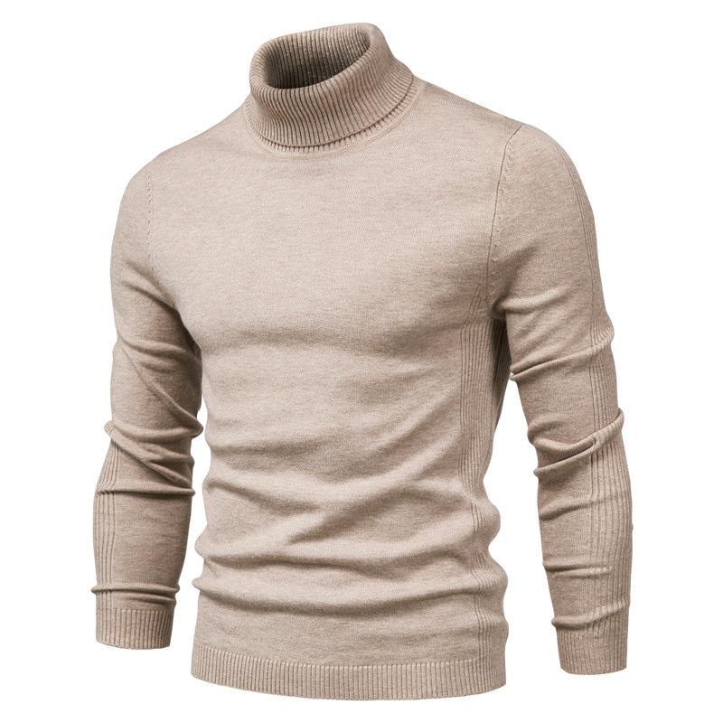 AIOPESON Herren Pullover Winter Rollkragen Dicke Casual Rollkragen Einfarbig Qualität Warme Dünne Strickjacke Männer Rollkragen Pullover Männlich XL 72-80kg khaki von Joom DACH
