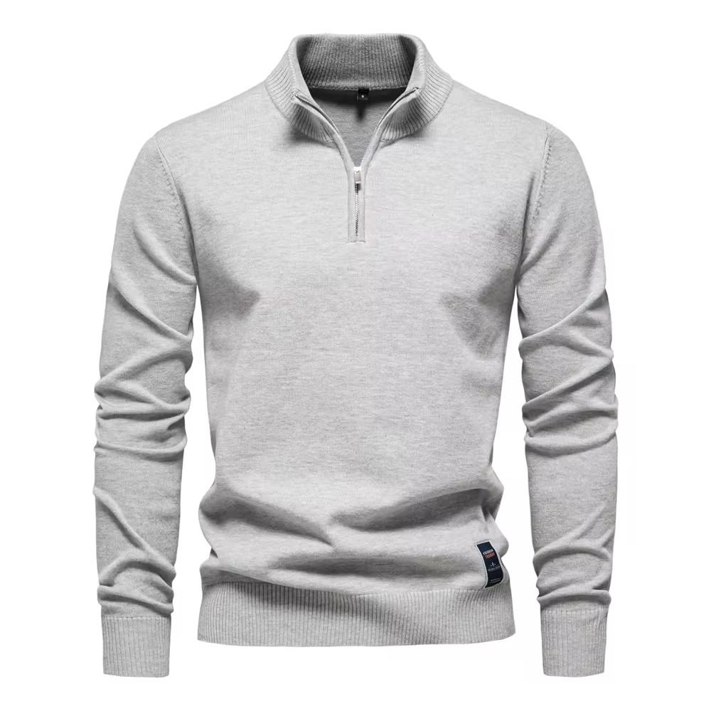 AIOPESON Herren-Pullover aus Baumwolle mit Viertelreißverschluss, einfarbig, lässig, leger, leger, Strick, Rollkragen, Polo-Pullover für Männer EUR XXL 95-105kg von Joom DACH