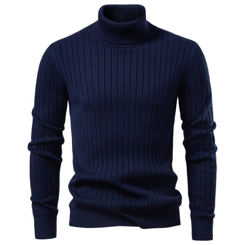 AIOPESON Herren Rollkragenpullover Einfarbig mit gestreiftem Pullover Warme Strickwaren Winter Basic Casual Hochwertiger Pullover Herren EUR XXL 95-105kg von Joom DACH